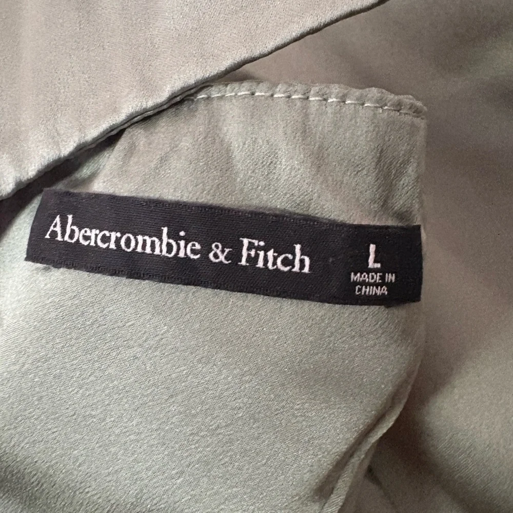 Abercrombie & Fitch Sage Green Pleated Maxi Dress